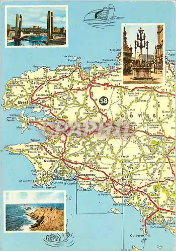 Cartes postales moderne Le Finistere Le Calvaire de Saint Thegonnec le Pont levant de Brest la Pointe du Raz