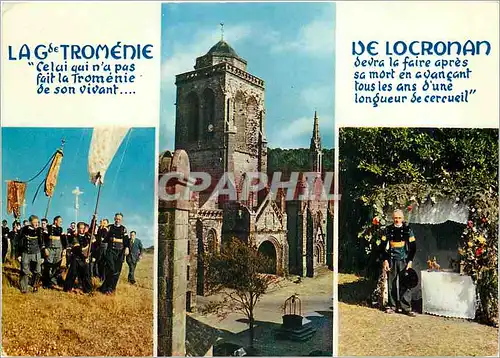 Cartes postales moderne Locronan et sa Tromenie Les hommes en tete de la procession Hutte servant de reposoir a Saint Th