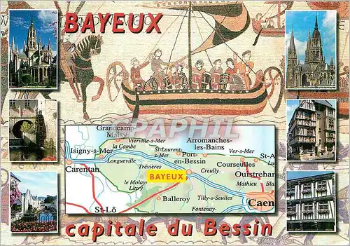 Moderne Karte Bayeux Capitale du Bessin