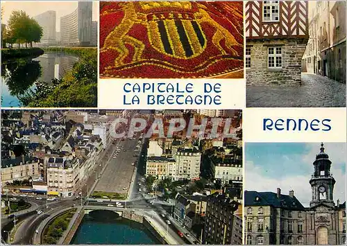 Moderne Karte Capitale de La Bretagne Rennes