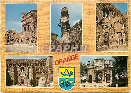 Moderne Karte Orange Vaucluse Theatre Le Gymnase Statue de Empereur Auguste