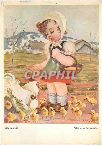 Cartes postales moderne Petite Maman Peint avec la bouche