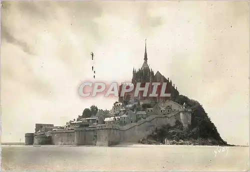 Moderne Karte Mont Saint Michel Manche Vue generale Cote Merveille