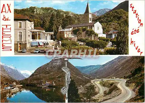 Moderne Karte Ax les Thermes Station ete hiver