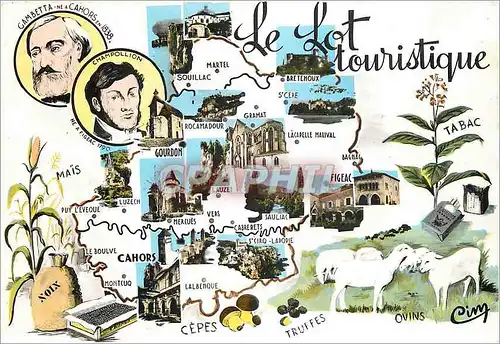 Moderne Karte Le Lot Touristique