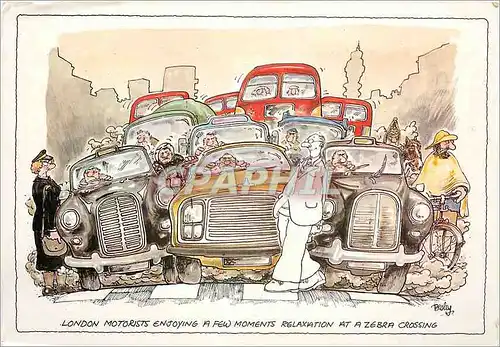 Cartes postales moderne London Motorists Enjoying a few moments Relaxation at a Zebra Crossing