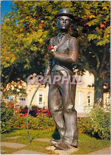 Moderne Karte Suisse Vevey la statue de Charlie Chapun