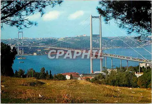 Moderne Karte Istanbul ve Guzellikleri Turkiye Une vue du Pont du Bosphore par Beylerbeyi