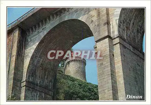 Moderne Karte Dinan Cotes d'Armor Perspective sur le donjon du chateau de la duchesse Anne