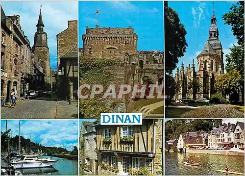 Cartes postales moderne Dinan Cotes d'Armor La rue et la tour de l'Horloge