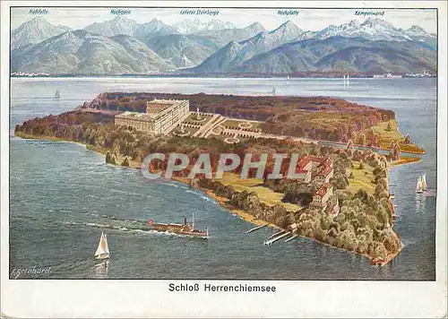 Moderne Karte Schloss Herrenchiemsee