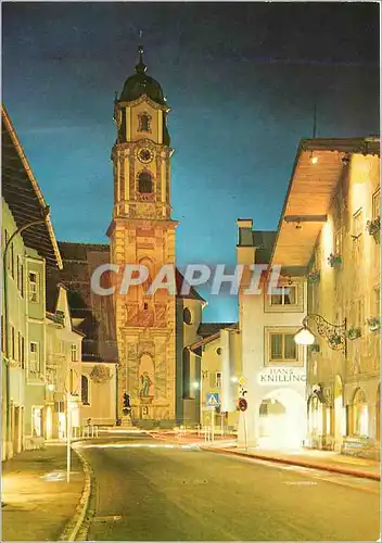 Cartes postales moderne Mittenwald Oberbayem Obermarkt und Pfamkirche