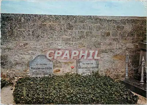 Moderne Karte Auvers sur Oise Val d'Oise La tombe des Freres Van Gogh