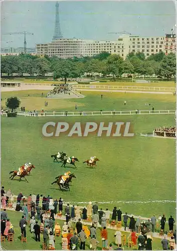 Moderne Karte Paris Le Champ de Courses d'Auteuil Tour Eiffel