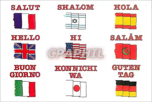 Cartes postales moderne Drapeaux langues