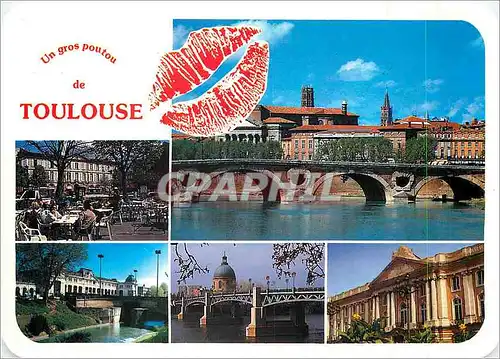 Moderne Karte Un gros Poutou de Toulouse