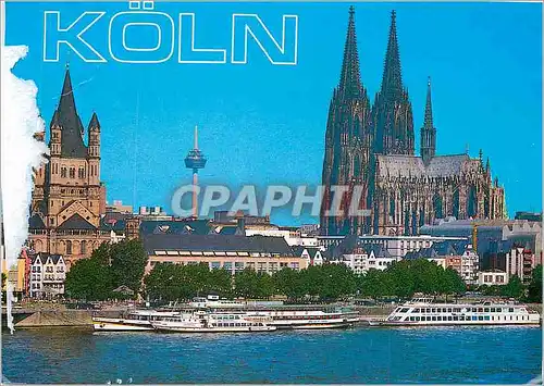 Moderne Karte Koln am Rhein Cologne Dom und Gross St Martin
