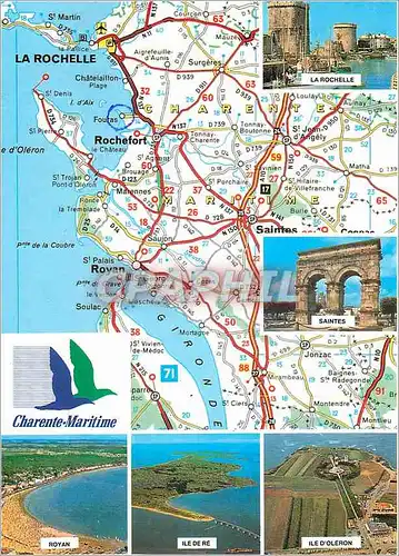 Cartes postales moderne La Charente Maritime d'Apres carte du Prieu Michelin