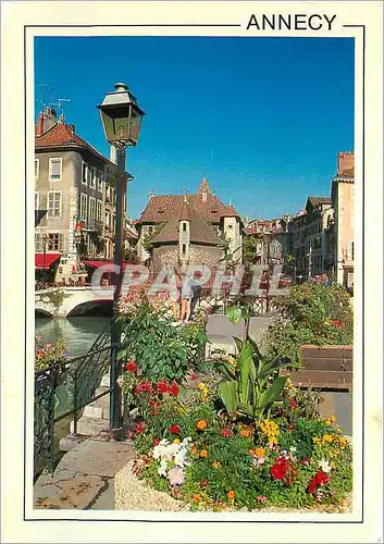 Moderne Karte Annecy Haute Savoie France Le bord du Thiou et le Palais de l'Isle