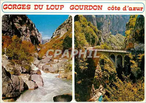 Moderne Karte Gorges du Loup Gourdon cote d'Azur