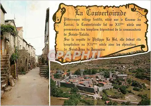 Cartes postales moderne La Couvertoirade Aveyron La rue droite Vue aerienne