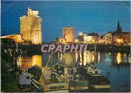 Cartes postales moderne La Rochelle Charente Maritime Le Port illumine Bateaux