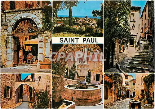 Moderne Karte Cote d'Azur Souvenir de Saint Paul