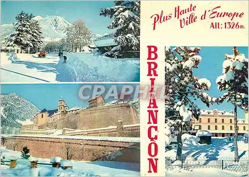 Cartes postales moderne Les joies de la neige a Briancon les remparts Vauban la Gare