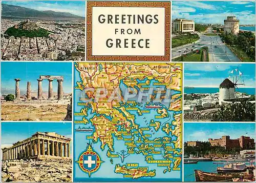 Moderne Karte Greetings from Greece