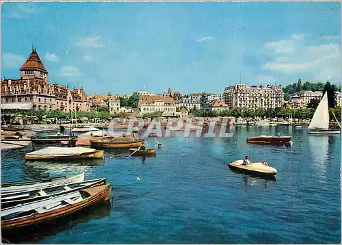 Cartes postales moderne Lausanne Port d'Ouchy