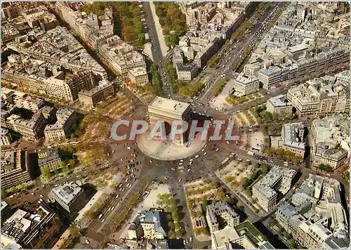 Moderne Karte En Survolant Paris L'Arc de Triomphe Place Charles de Gaulle