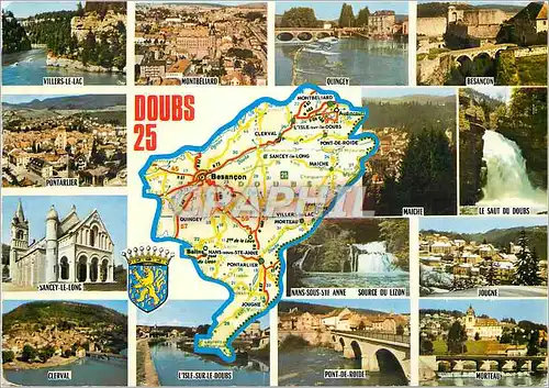 Cartes postales moderne Doubs Superficie 526 000 ha