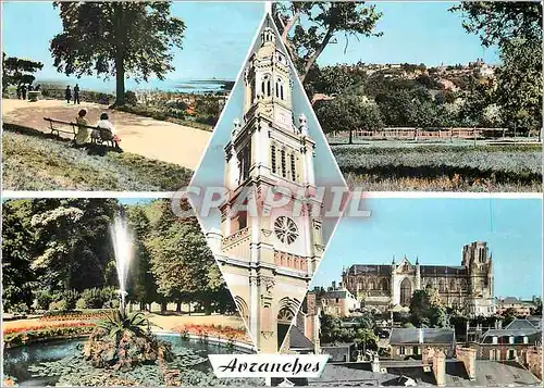 Cartes postales moderne Avranche Panorama vue generale Eglise Saint Gervais