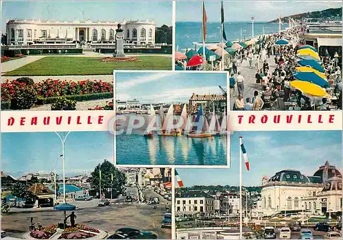 Moderne Karte Deauville Trouville Le Casino de Deauville les Planches Bassin des Yachts