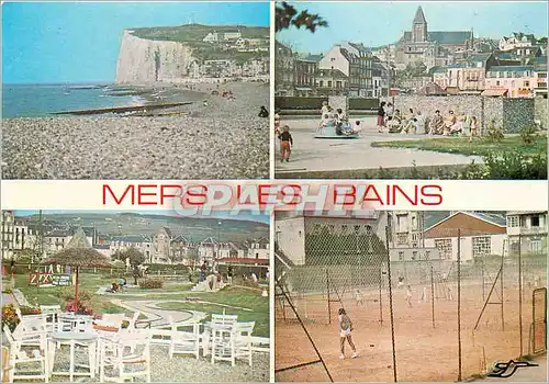 Cartes postales moderne Mers les Bains la Falaise le Golf Jardin d'enfants les Tennis