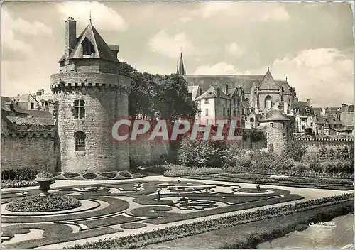 Moderne Karte Vannes (Morbihan) Anciens remparts Tour du Conetable (XIV XV s) et jardin de la Garenne