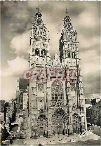 Moderne Karte Tours Cathedrale Saint Gatien