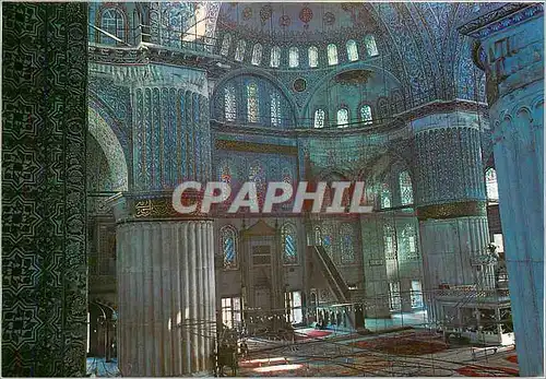 Cartes postales moderne Istanbul Turkiye Interieur de la mosquee blbeue