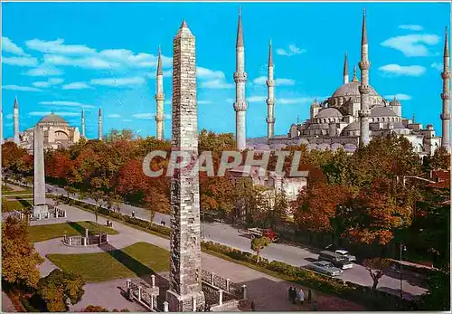 Moderne Karte Istanbul Turkiye Hippodrome et la mosquee bleue