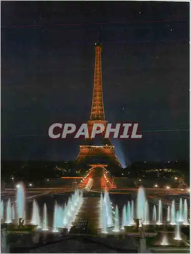 Cartes postales moderne Paris La nuit la tour Eiffel illumiee