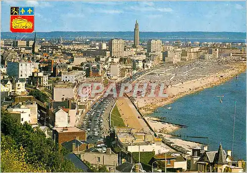 Cartes postales moderne Le Havre Sainte Adresse vue generale de la ville et de la Plage la Porte ocean et l'Eglise Saint