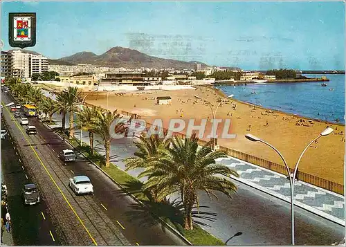 Moderne Karte Las Palmas de Gran Canaria Avenue et plage des Alearavaneras