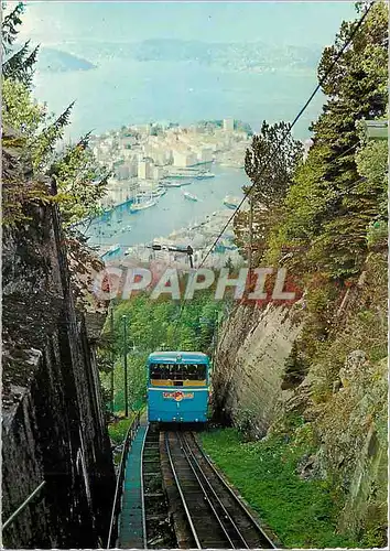 Moderne Karte Bergen Norway Floibarien Funiculaire