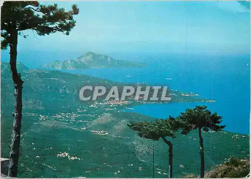 Moderne Karte Monte Faito (1100 m) Panorama con Vedutta della Penisola Sorrentina e dell'Isola di Capri