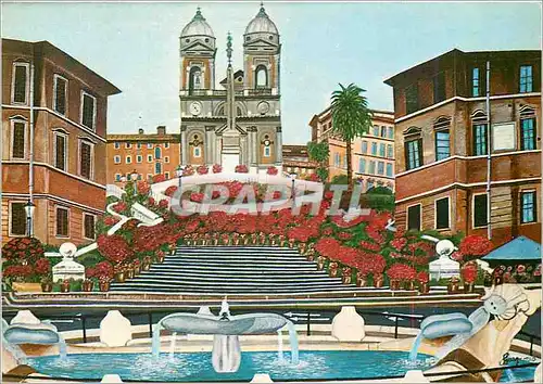 Cartes postales moderne Roma Inforata delle azalee a Piazza di Spagna