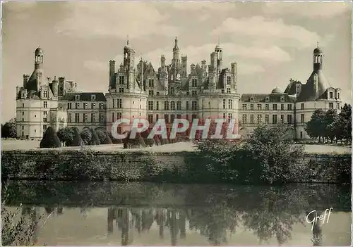 Moderne Karte Les Chateaux de la Loire Chateau de Chambord Facade Nord