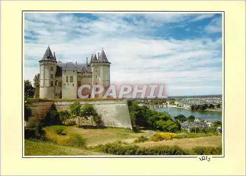 Moderne Karte Reflets du Val de Loire Saumur du Chateau dominat la ville tres belle vue sur la Loire
