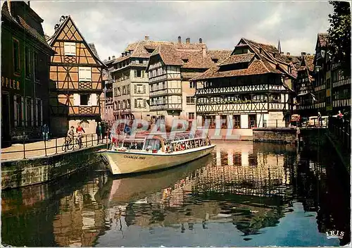 Moderne Karte Strasbourg La Petite France Promenade en Vedette Bateau