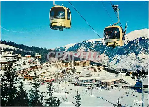 Moderne Karte Courchevel (Savoie) Vue sur le centre de la station