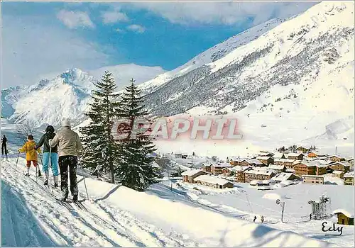 Moderne Karte En Haute Maurienne (Savoie) Val Cenis 1500 2800 m Pistes de Ski de Fond a Lanslevillard en fond